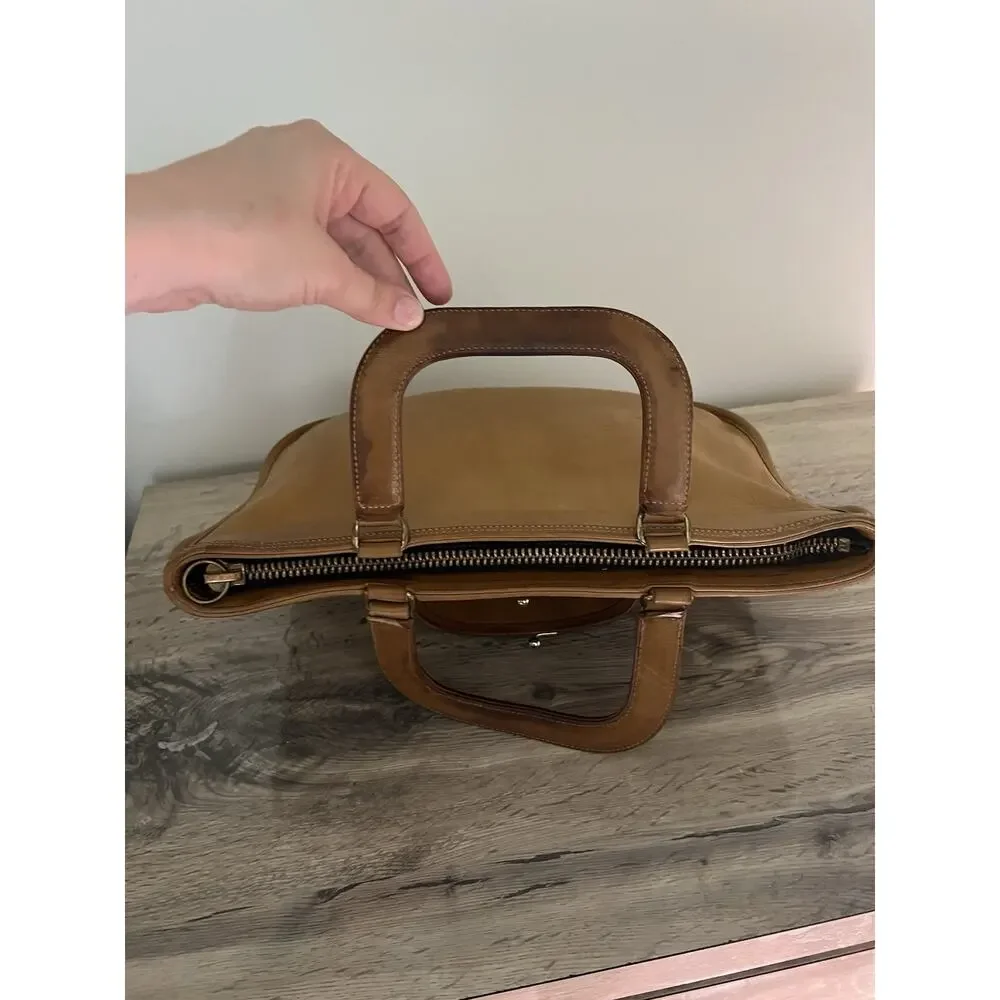 Vintage Coach Bonnie Cashin Watermelon Kisslock Tote Talon Zip Bag 0497 Tan